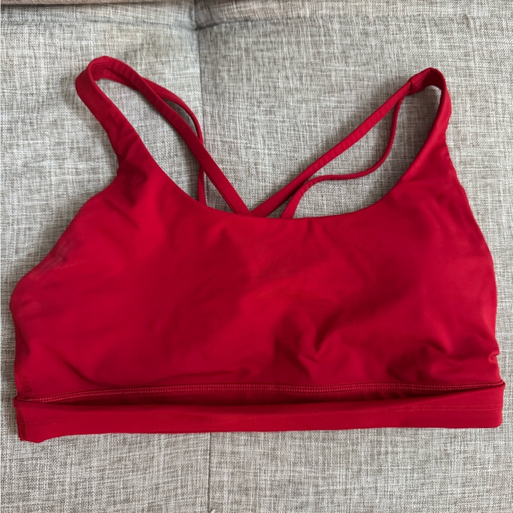 Lululemon energy Longline Bra medium support dark red size 10